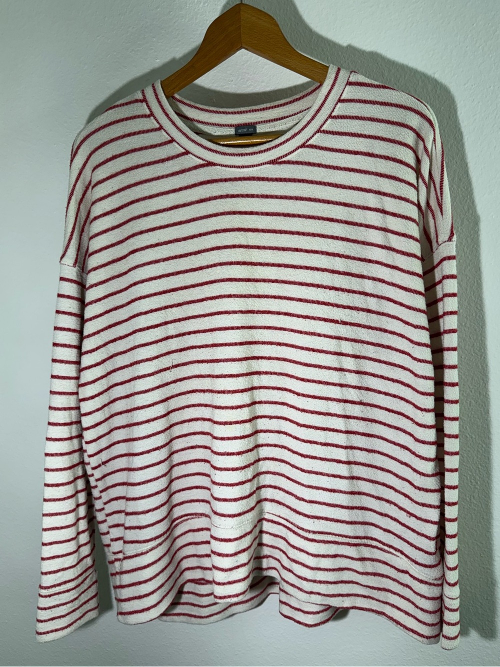 Women’s Aerie Striped Crewneck Sweater - White & Red